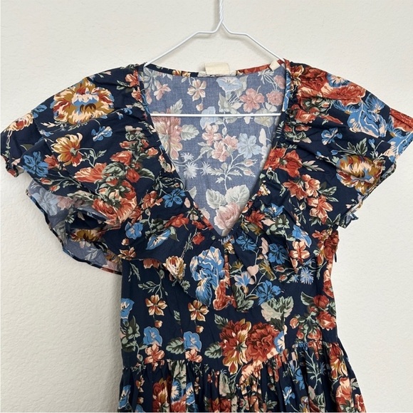 Doen Pecos Indigo Iris Floral Midi Dress Liberty Fabric - Picture 3 of 9